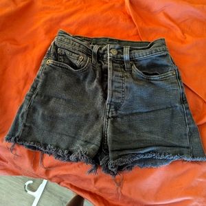 Black Grey Levi Shorts